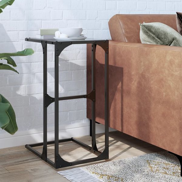 vidaXL Beistelltisch mit Glasplatte Schwarz 40x30x61,5 cm Stahl, 846037