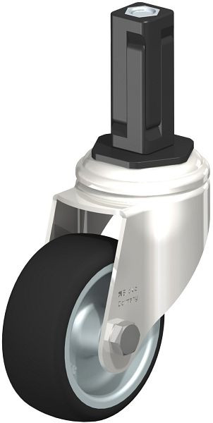 Blickle LKRXA-PATH 80G-11-EXV13 Edelstahl-Apparate-Lenkrolle mit Expander, Thermoplastisches Polyurethan, Grau, 853400
