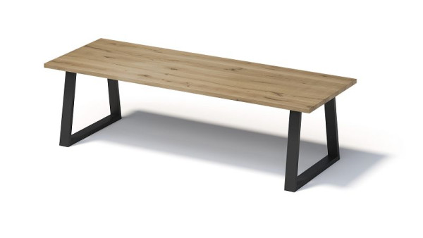 Bisley Fortis Table Regular, 2800 x 1000 mm, gerade Kante, geölte Oberfläche, T-Gestell, Oberfläche: natürlich / Gestellfarbe: schwarz, F2810TP333