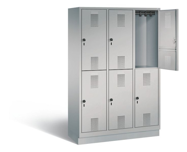 C+P Spind doppelstöckig Evolo, H1800xB1200xT500mm, Farbe: Weißaluminium, 48320-32 S10448