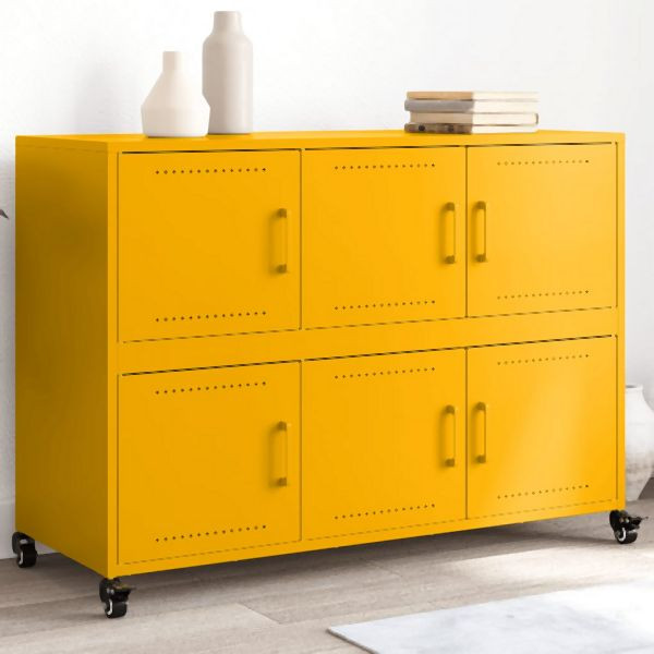 vidaXL Sideboard Senfgelb 100,5x39x72 cm Stahl, stilvoll, 846743