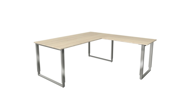 Kerkmann Winkelarbeitsplatz aus Schreibtisch B 1800 x T 800 x H 680-820 mm, Ahorn, 11437850