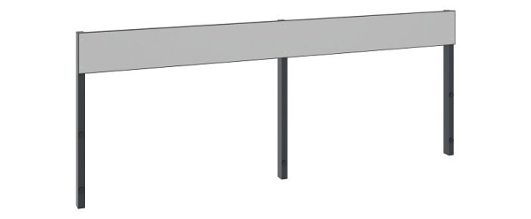 C+P Rückenlehne 1-seitig, Feuchtraum, H796xB1960 mm, Schwarzgrau/HPL Grau, 8062-732 S10002