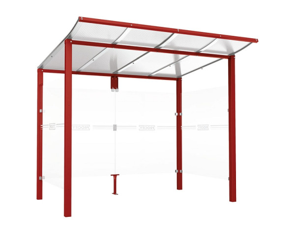 Procity Wartehalle Modulo - Mit Seitenverkleidungen, Farbe RAL 3004, Maße: Breite 2500 x Höhe 2250 x Tiefe 2000 mm, 529670.3004