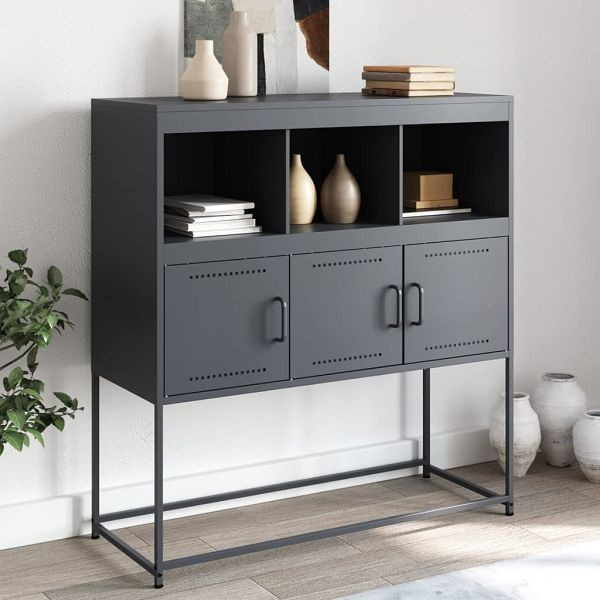 vidaXL Sideboard Anthrazit 100,5x39x107 cm Kaltgewalzter Stahl, 846592
