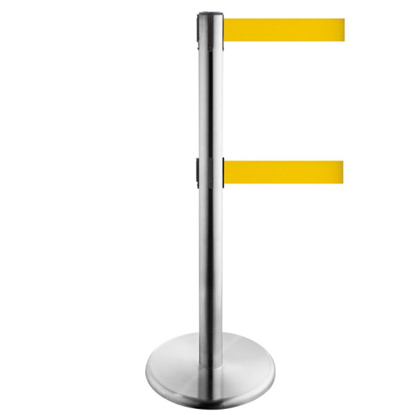 Stein HGS Personenleitsystem -P-Line Duo-, Edelstahl, signalgelb, mit magnetischem Gurtendstück, Gurtlänge: 2 x 4 m, 36406-1304