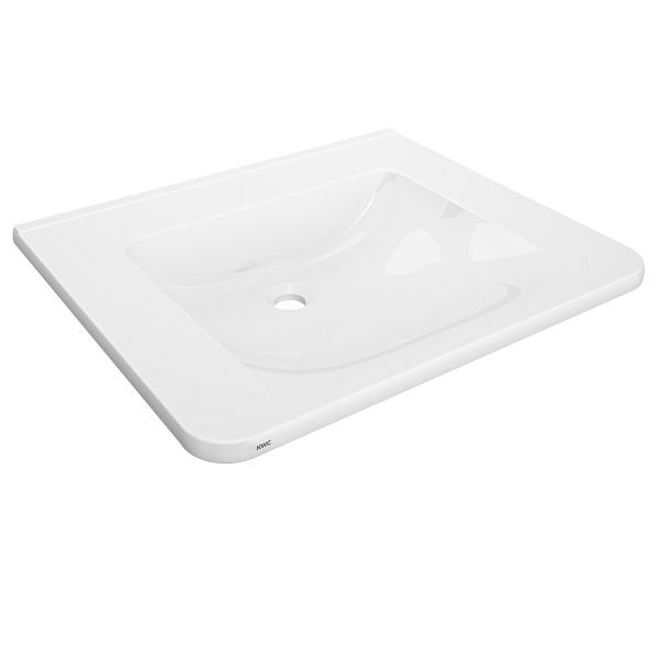 KWC Einzelwaschtisch, MEDCARE, MIRANIT, 650x150x550 mm, weiß, barrierefrei, 2030072431
