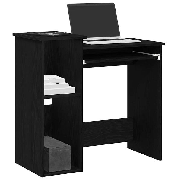 vidaXL Schreibtisch mit Regalen Schwarz 84x40x78 cm Holzwerkstoff, 860446