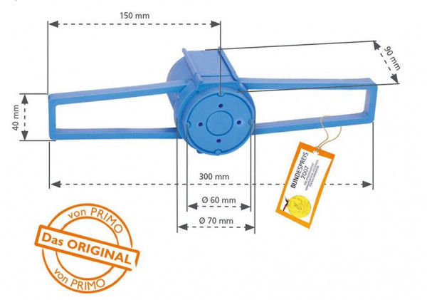 PRIMO Flügelbetondose halogenfrei, VE: 50 Stück, P015