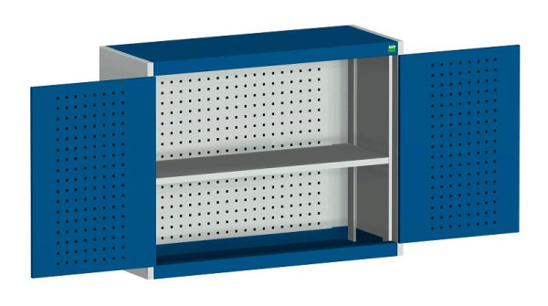 bott cubio Hängeschrank mit Flügeltüren 1 Fachboden, Rückwand mit perfo Lochung BxTxH: 1050 x 325 x 700 mm, RAL 7035/3004, 40031054.24V
