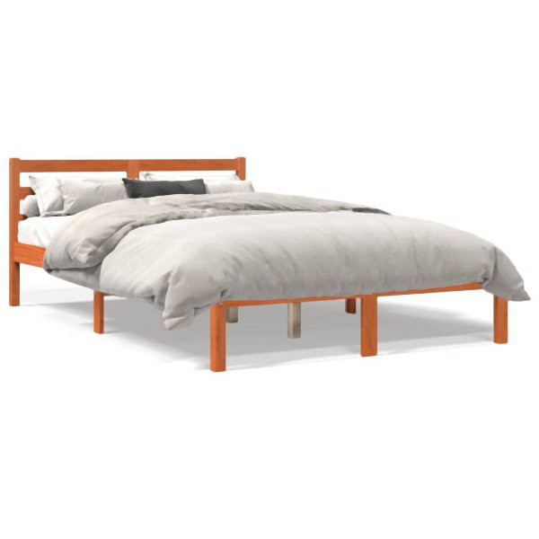 vidaXL Massivholzbett Wachsbraun 140x200 cm Kiefer, 844145