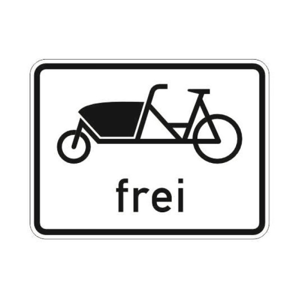 Stein HGS Verkehrszeichen 1022-17 StVO, Lastenfahrräder frei, Flachform 2 mm, 420 x 315 mm, 420 x 315 mm, Flachform 2 mm, RA1, 1022-17.0001