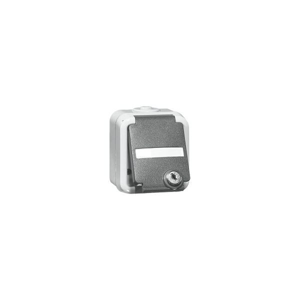 PEHA Steckdose 1f grau glänzend AP Klappdeckel IP54 BSF horizontal/vertikal Textfeld/Beschriftungsfläche D6620WABNAVS, 120238