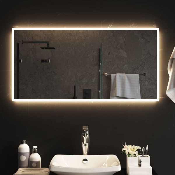 vidaXL LED-Badspiegel 50x100 cm, Material: Glas, 3154086