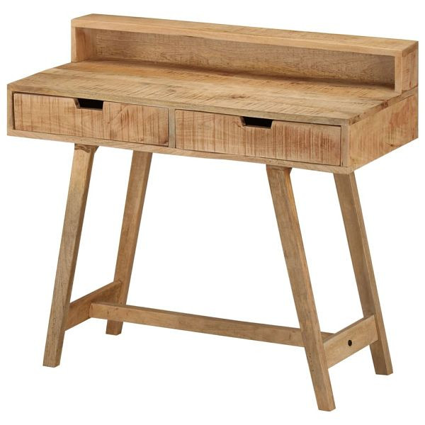 vidaXL Schreibtisch 100x45x90 cm Raues Massives Mangoholz, 328269