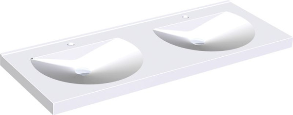 KWC Doppelwaschtisch, Ronda, Miranit, 1400x125x530 mm, Mulden rund, 2000090006