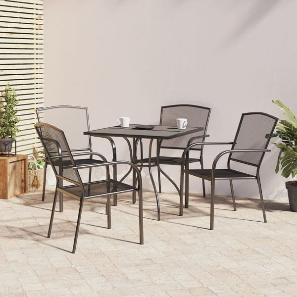vidaXL 5-tlg. Garten-Essgruppe Anthrazit Stahl, 3187966