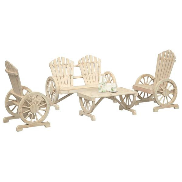 vidaXL 4-tlg. Garten-Lounge-Set Massivholz Tanne, 3207125