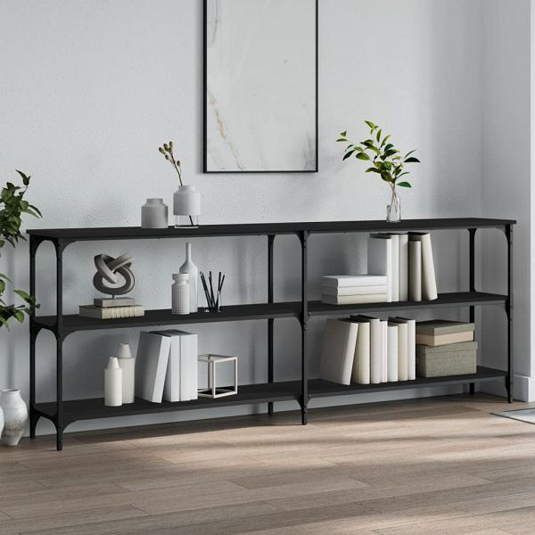 vidaXL Konsolentisch Schwarz 200x29x75 cm Holzwerkstoff, 834110