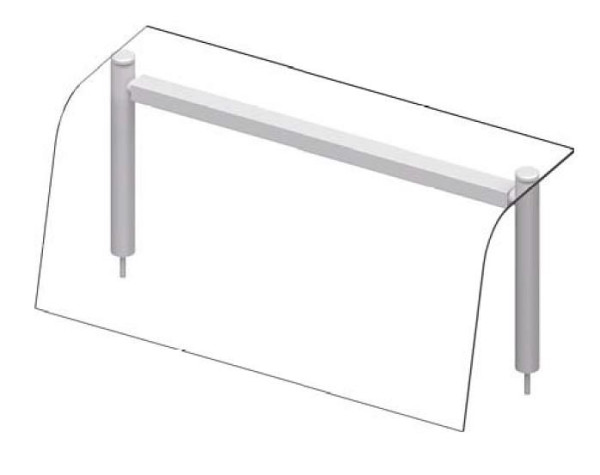 Stalgast Glas-Aufsatzbord mit Hustenschutz 1122x455x450 mm für Speisenausgabesysteme, ZS11107