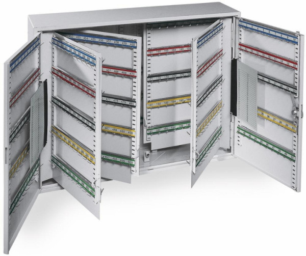 Deskin Schlüsselschrank mit 100 Haken, 2-türig, Lichtgrau, 730 x 80 x 550 mm, 159705