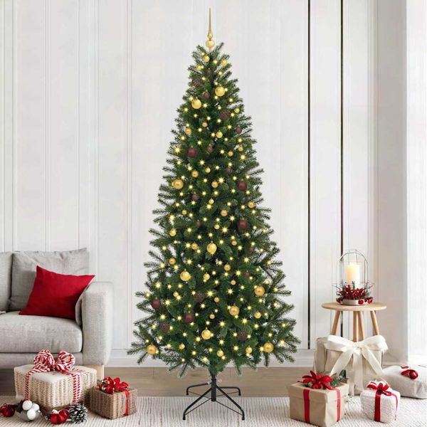 vidaXL Künstlicher Weihnachtsbaum mit 300 LEDs Grün 240 cm PE und PVC, 3397377