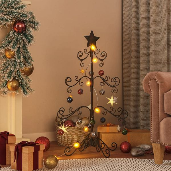 vidaXL Metall-Weihnachtsbaum für Dekorationen Schwarz 90 cm, 359606