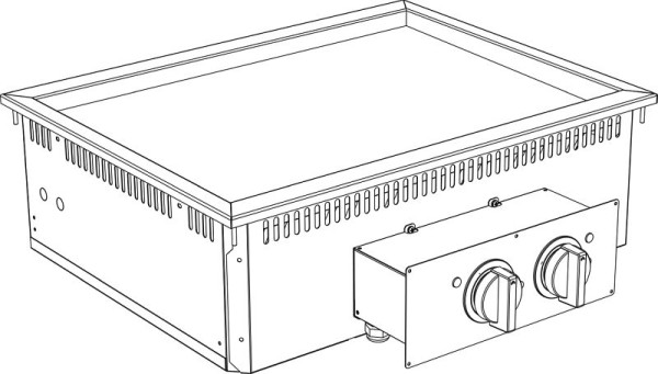KBS Elektro Grillplatte Grillfläche glatt/gerillt verchromt Drop In 700 Breite 800mm, 10412510