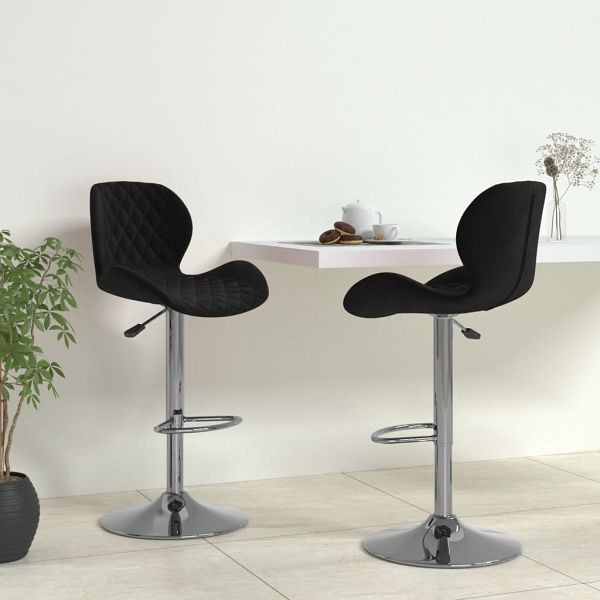 vidaXL Barhocker 2 Stück Schwarz Samt, 334908, 8720286532881