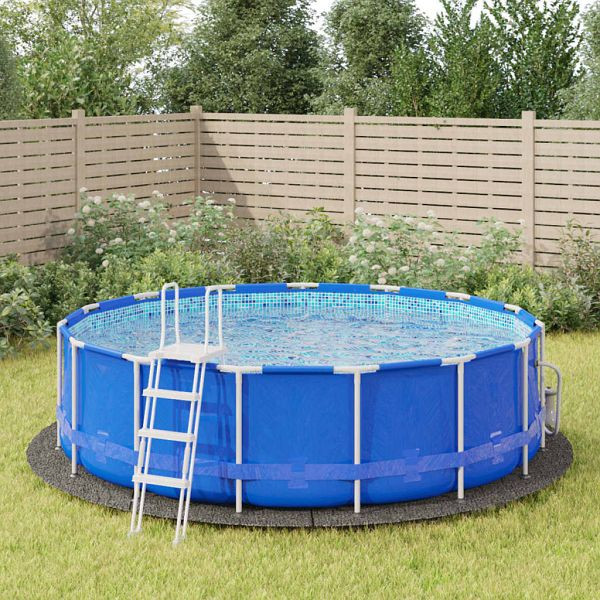 vidaXL Pool-Bodentuch Hellgrau Ø458 cm Polyester Geotextil, 94228