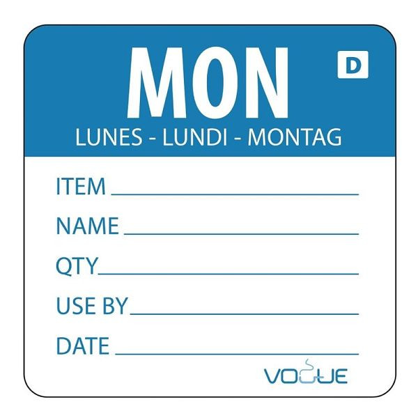 Vogue auflösbare Etiketten Montag blau, VE: 250 Stück, GH351