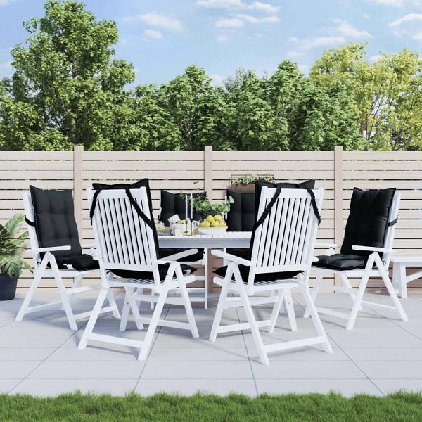 vidaXL Hochlehner-Auflagen 6 Stück Schwarz Oxford-Gewebe, 377625