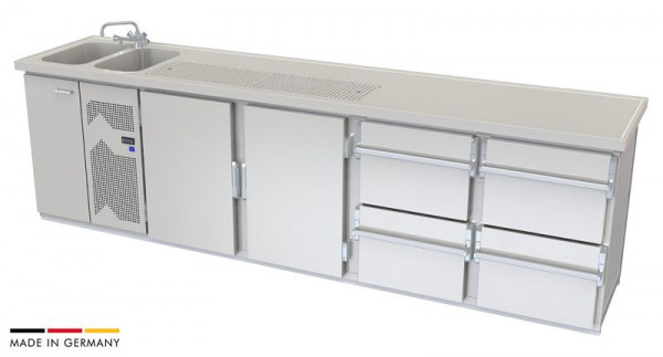 hefa Theke Brillant 32/2L-TTZZ, Abmaße: 950 x 3.200 x 650/700 mm, Brillant 32/2L-TTZZ