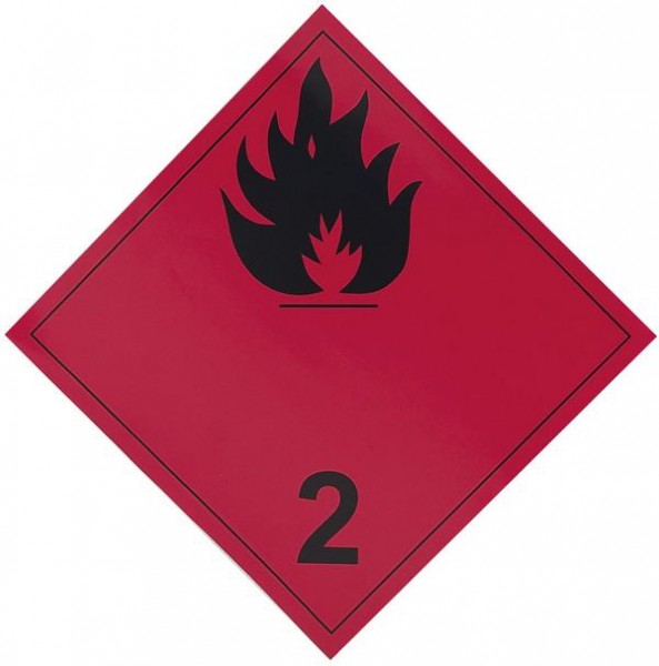 SIGNUM Gefahrzettel Klasse 2.1, Aluminium, 300 x 300 mm, G 2026/2.1300