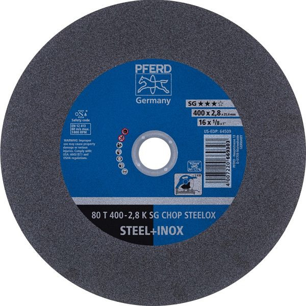 Pferd Trennscheibe CHOPSAW 80 T 400-2,8 K SG CHOP STEELOX/25,4, VE: 10 Stück, 66324091
