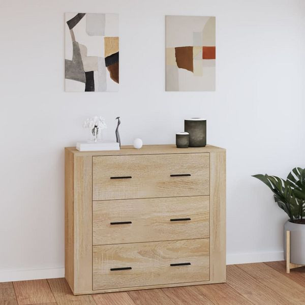 vidaXL Sideboard Sonoma-Eiche 80x33x70 cm Holzwerkstoff, 816579