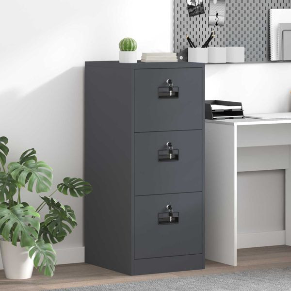vidaXL Aktenschrank Anthrazit 44 x 50 x 106,5 cm Kaltgewalzter Stahl, 891600