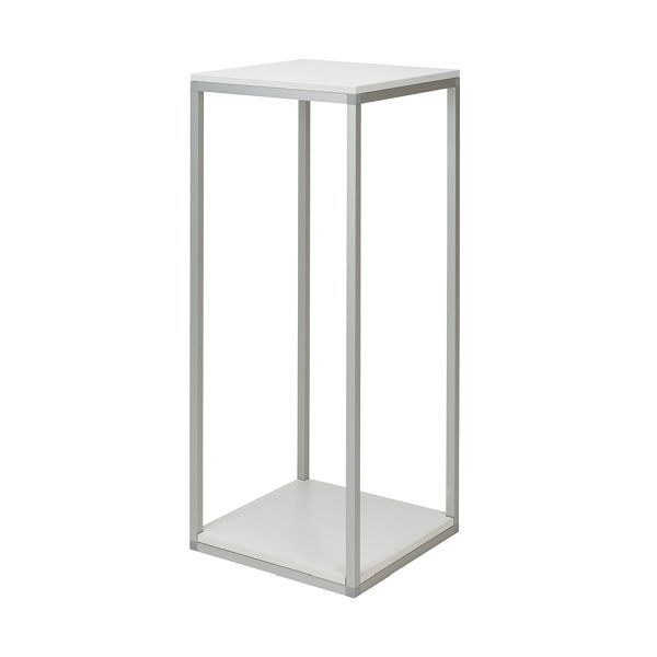 VKF Renzel Präsentationssockel / Säulendisplay / Säule „Construct", silber eloxiert / grau weiß, 400 x 1.000 x 400 mm (B x H x T), 51.0162.17