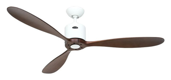 CasaFan Deckenventilator Aeroplan Eco Lack weiß-Massivholz Nussbaum gebeizt, 313249
