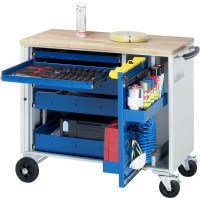 Produktbild von RAU Werkzeugwagen Serie adlatus Modell 10210, B1025 x T520 x H890 mm, inkl. einer Buche-Massiv-Arbeitsplatte, 02-10210B.11 RAU Werkzeugwagen Serie adlatus Modell 10210, B1025 x T520 x H890 mm, inkl. einer Buche-Massiv-Arbeitsplatte, 02-10210B.11