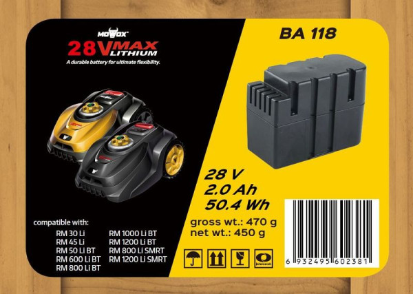 MOWOX BA 118 28V, 2.0 Ah Ersatzbatterie für Mähroboter, 10000071