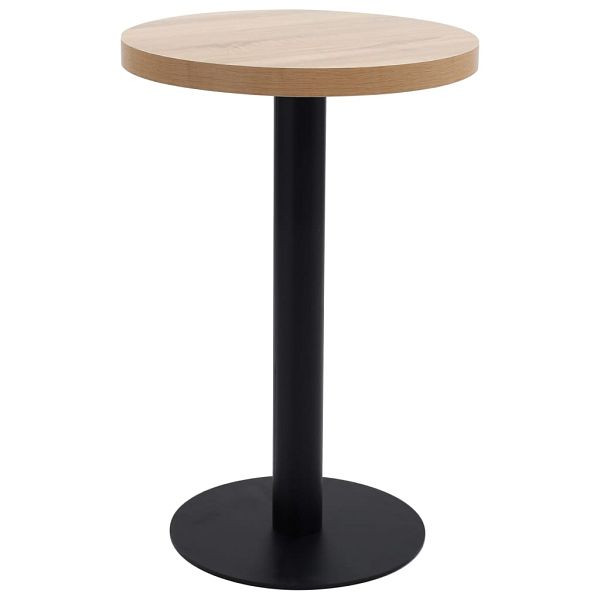 vidaXL Bistrotisch Hellbraun 50 cm MDF, Gesamtabmessungen: 50 x 75 cm (Durchmesser x H), 286418