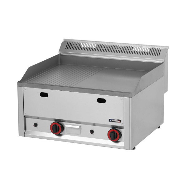 Casselin Snackplatte Gusseisen gerillt Glatt 66 Gas - Linie 600, C6PASFRLG66
