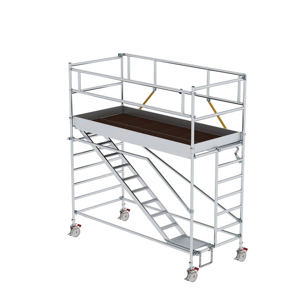 Munk Günzburger Steigtechnik Rollgerüst SG 1,35 x 3,0 m mit Schrägaufstiegen Plattformhöhe 2,51 m, 167121