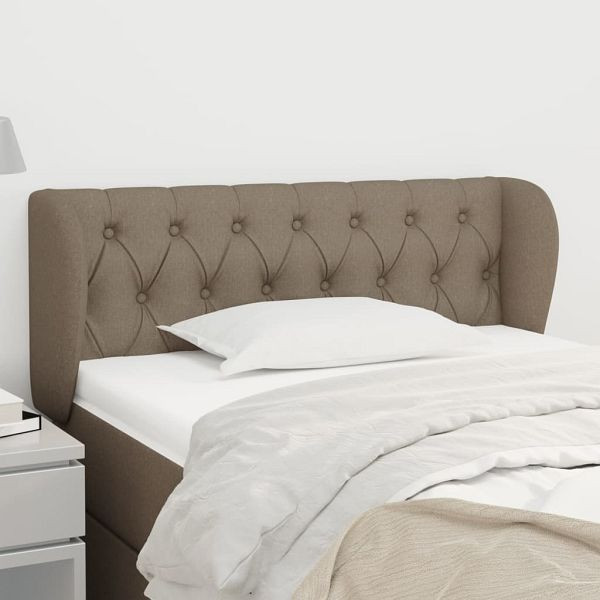 vidaXL Kopfteil mit Ohren Taupe 103x23x78/88 cm Stoff, 3117474