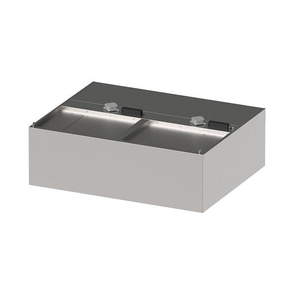 Stalgast Induktions-Wandhaube "Expert Line", 2600x900x450 mm, Kastenform mit LC2 Typ A Zyklonen-/Labyrinthfilter, WH26913