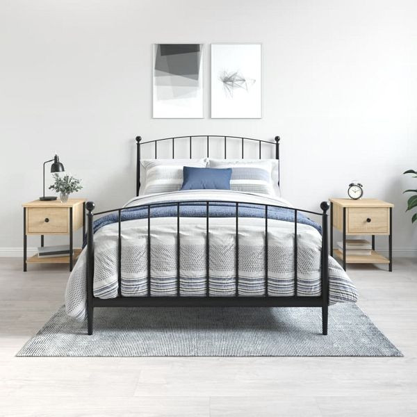 vidaXL Nachttische 2 Stück Sonoma-Eiche 34x35,5x45 cm Holzwerkstoff, 825856