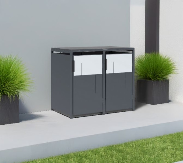 Westmann Mülltonnenbox Tonus 2, 2 x 240L Anthrazit, 80x132x116cm, WMJGBC254-2