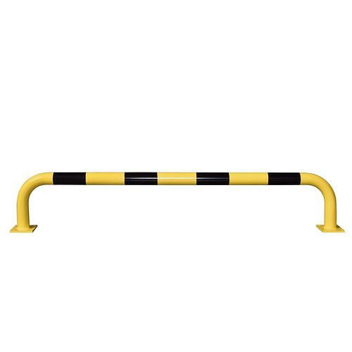 Moravia Rammschutz-Bügel, zum Aufdübeln, gelb kunststoffbeschichtet, schwarze Streifen, Ø: 76 mm, H 350 mm, 311042