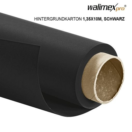 Walimex pro Hintergrundkarton 1,35x10m, schwarz, 1022805